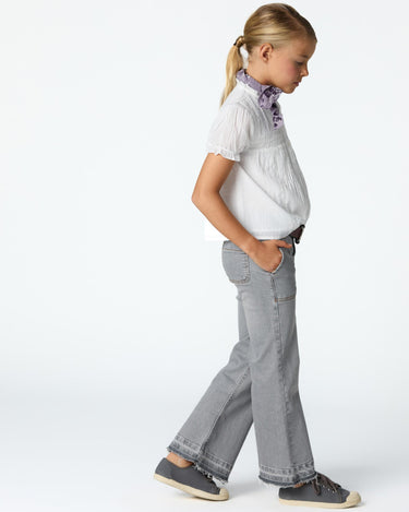 Light gray denim wide leg pants