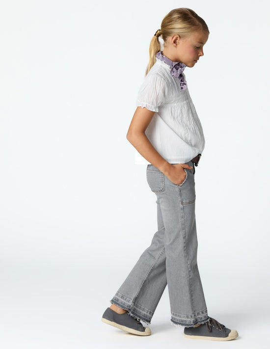 Pantalón wide leg vaquero gris claro