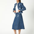 EMBROIDERED DENIM JACKET BLUE