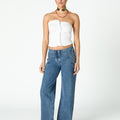 BLUE PAISLEY DENIM JEANS