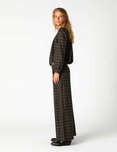 PANTALON CUADRO TRABILLA MARRÓN