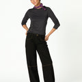 Anthracite Floral Button Studded Trousers