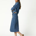 EMBROIDERED DENIM SKIRT BLUE