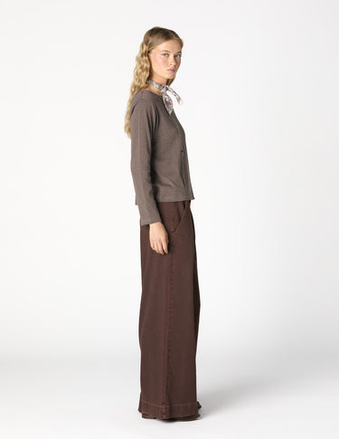 PANTALÓN HEBILLAS DENIM CHOCOLATE