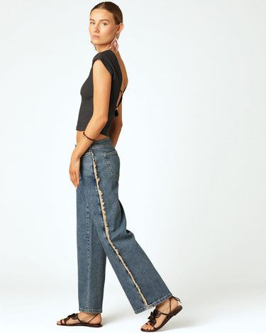 SIDE FRINGE PANTS BLUE