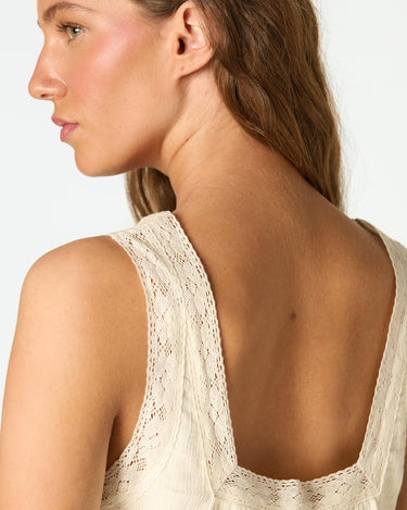 ECRU SQUARE NECK TOP