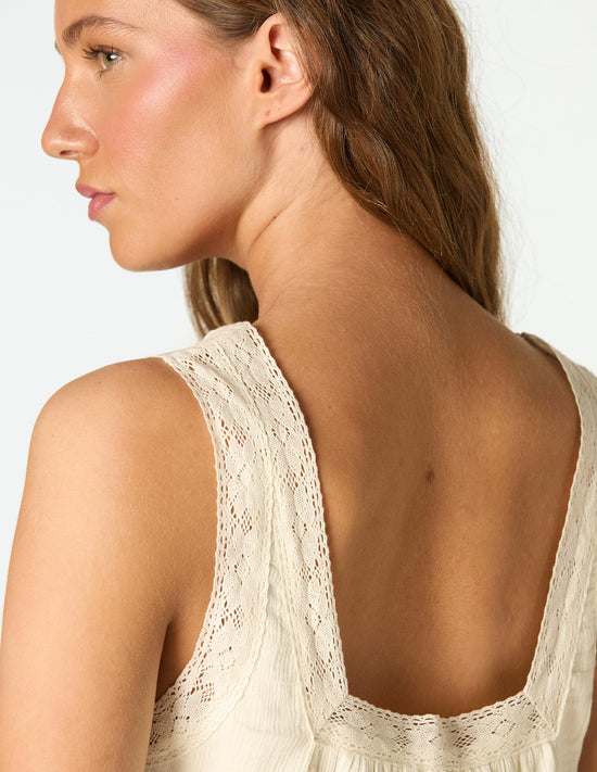 ECRU SQUARE NECK TOP