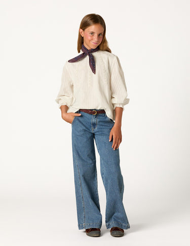 CAMISA CUELLO PERKINS LACE ECRU