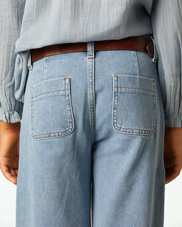 BLUE DENIM WIDE LEG JEANS
