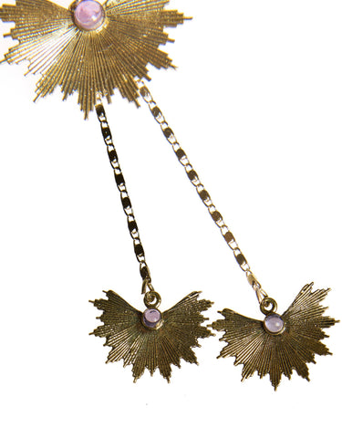 PENDIENTES PALM DORADOS AMATISTA