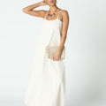 WHITE DENIM PANELLED DRESS
