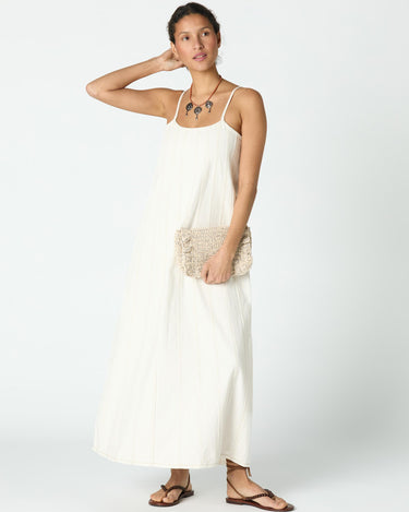 WHITE DENIM PANELLED DRESS