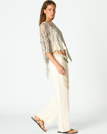 CROCHET PONCHO IRON GREY