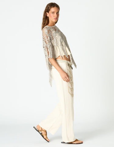 CROCHET PONCHO IRON GREY