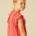 RED SHORT LEAVES JUMPSUIT