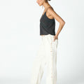 EMBROIDERED ANTHRACITE STRAP TOP