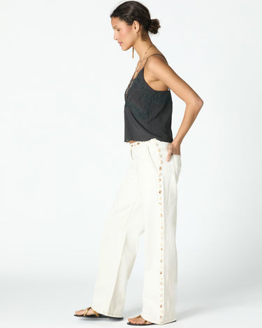 EMBROIDERED ANTHRACITE STRAP TOP