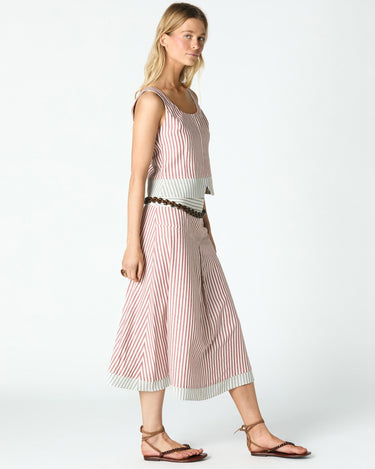 CONTRAST STRIPED SKIRT