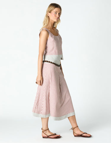 CONTRAST STRIPED SKIRT