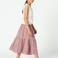 MAROON STRIPED SKIRT