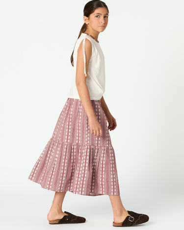 MAROON STRIPED SKIRT