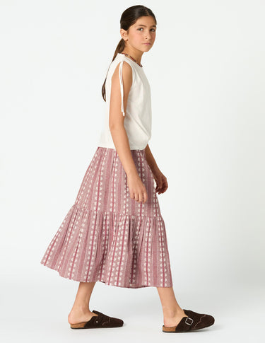 MAROON STRIPED SKIRT