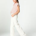 WHITE DENIM PANTS WITH POCKETS