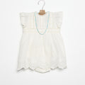 EMBROIDERED ECRU DRESS