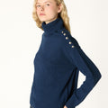 MIDNIGHT BUTTON TURTLENECK SWEATER