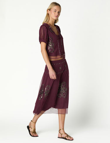 BETTERSWEET EMBROIDERED TULLE SKIRT