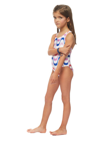 Traje baño ondas fresa