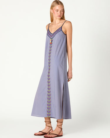 EMBROIDERED LEAVES DRESS