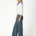 EMBROIDERED "nn" PEBBLE TROUSERS