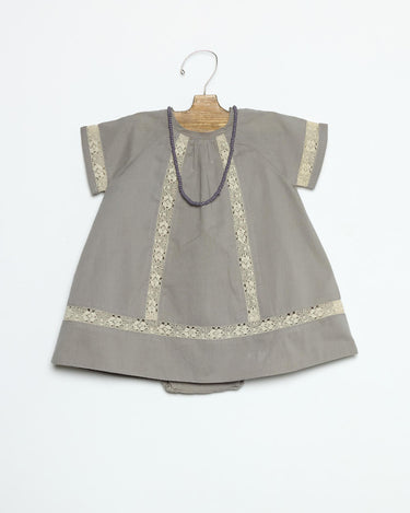 Lace Strap Dress Grey