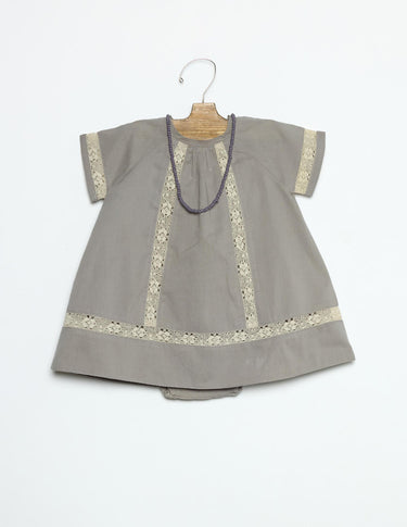 Lace Strap Dress Grey