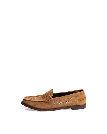 SUEDE LOAFER WITH STUDS