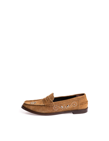 SUEDE LOAFER WITH STUDS
