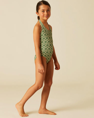 TRAJE BAÑO FLOR VERDE