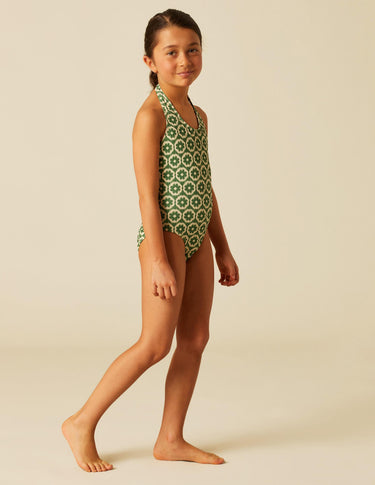 GREEN FLOWER SWIMSUIT