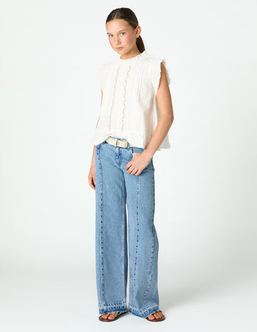 EMBROIDERED FLOWER SHIRT