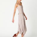 LIGHT GRAY PLEATED STRAP TOP