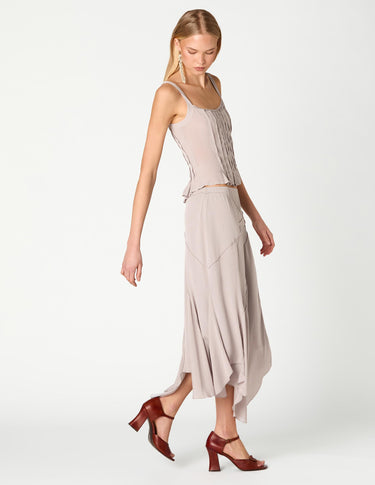 TOP TIRANTES PLIEGUES GRIS CLARO