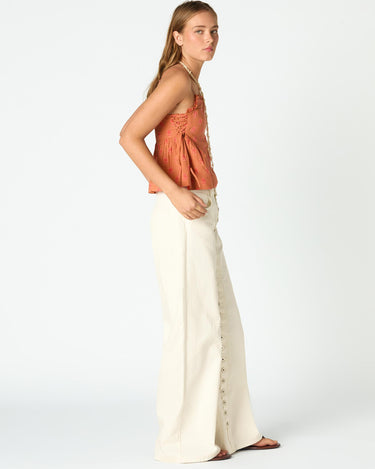 ORANGE BUTI STRAP TOP
