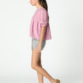 LANTERN SLEEVE GATHERED SHIRT PINK