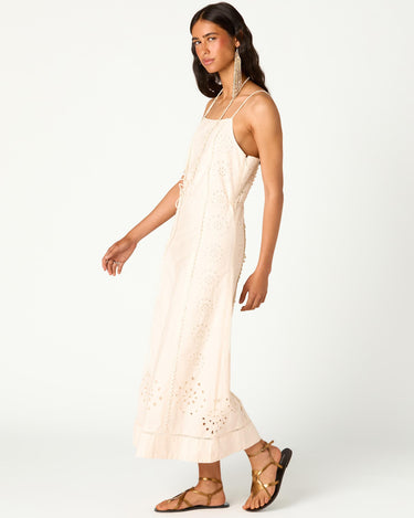 EMBROIDERED LASER-CUT DRESS