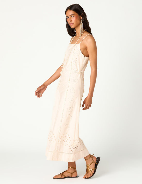 EMBROIDERED LASER-CUT DRESS