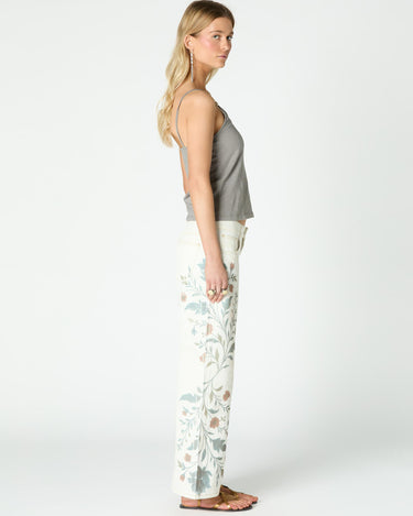 WHITE PRINT DENIM PANT