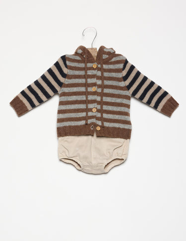 CHAQUETA PUNTO RAYA BROWN