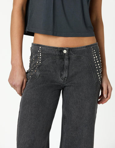 ANTHRACITE PAISLEY DENIM PANTS