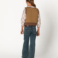 BROWN KNIT MIX VEST